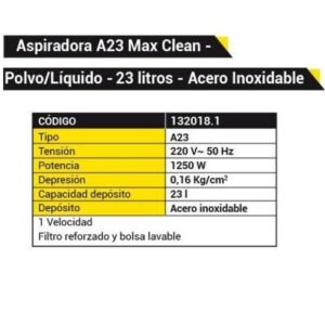 Aspiradora 23 Litros Polvo Líquido Acero - Image 3