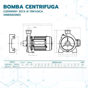 Bomba Centrífuga Z3t 1Hp Trifásica - Image 4