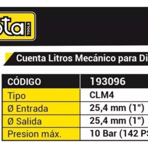 Cuenta Litros Caudalimetro Mecánico 4 Dig. Gasoil Diesel - Image 2
