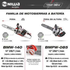 Motosierra a Bateria 36v Espada 35cm - Image 2