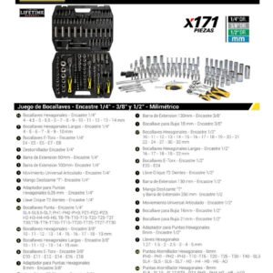 Juego Tubos 171 Pzs 1/4-3/8-1/2" - Image 4