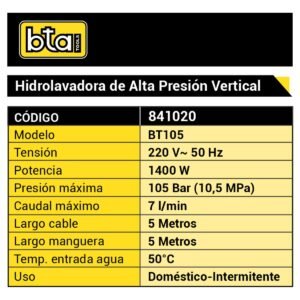 Hidro Vertical 105Bar 7,0L/M Bt105 - Image 2