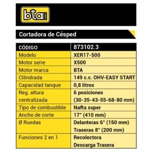 Cortadora Cesped 17" 149cc C/Bol. Empuje - Image 2