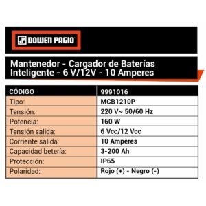 Mantenedor Cargador Bateria Dig. 6/12V 10A - Image 2