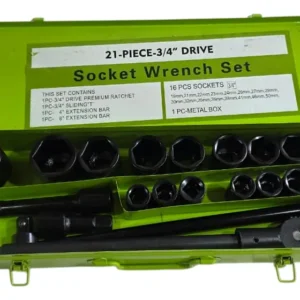 Caja Chapa Set Juego De Tubo 21 Alto Impacto Encastre 3/4 Hexagonal - Image 2