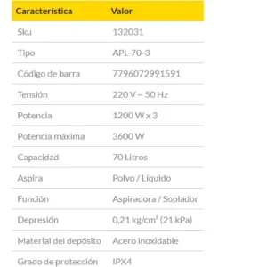 Aspiradora Industrial Con 3 Motores 1200w 70 Litros - Imagen 3